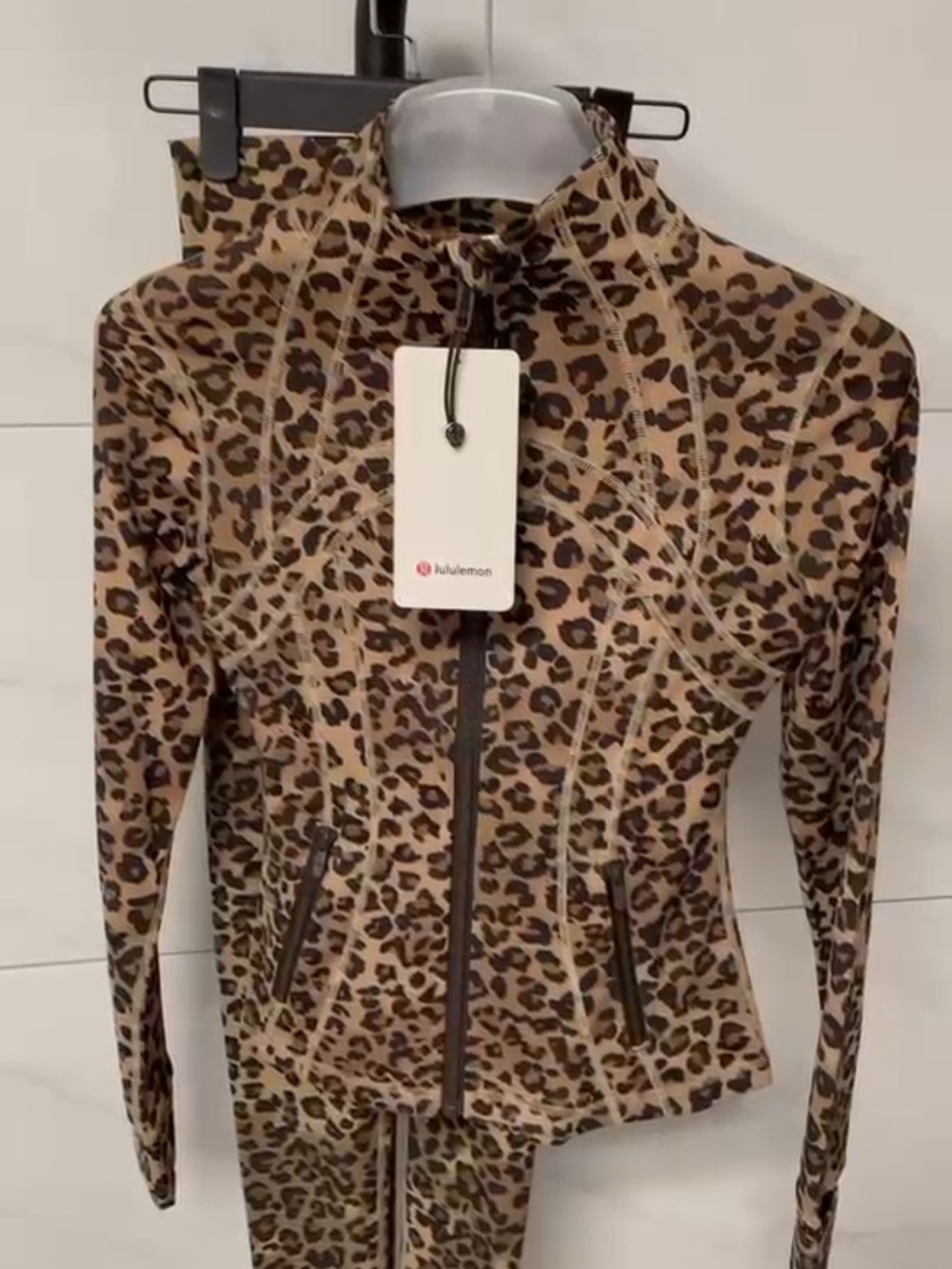 lululemon athletica Leopard Print Zip Jacket - Brown and Black